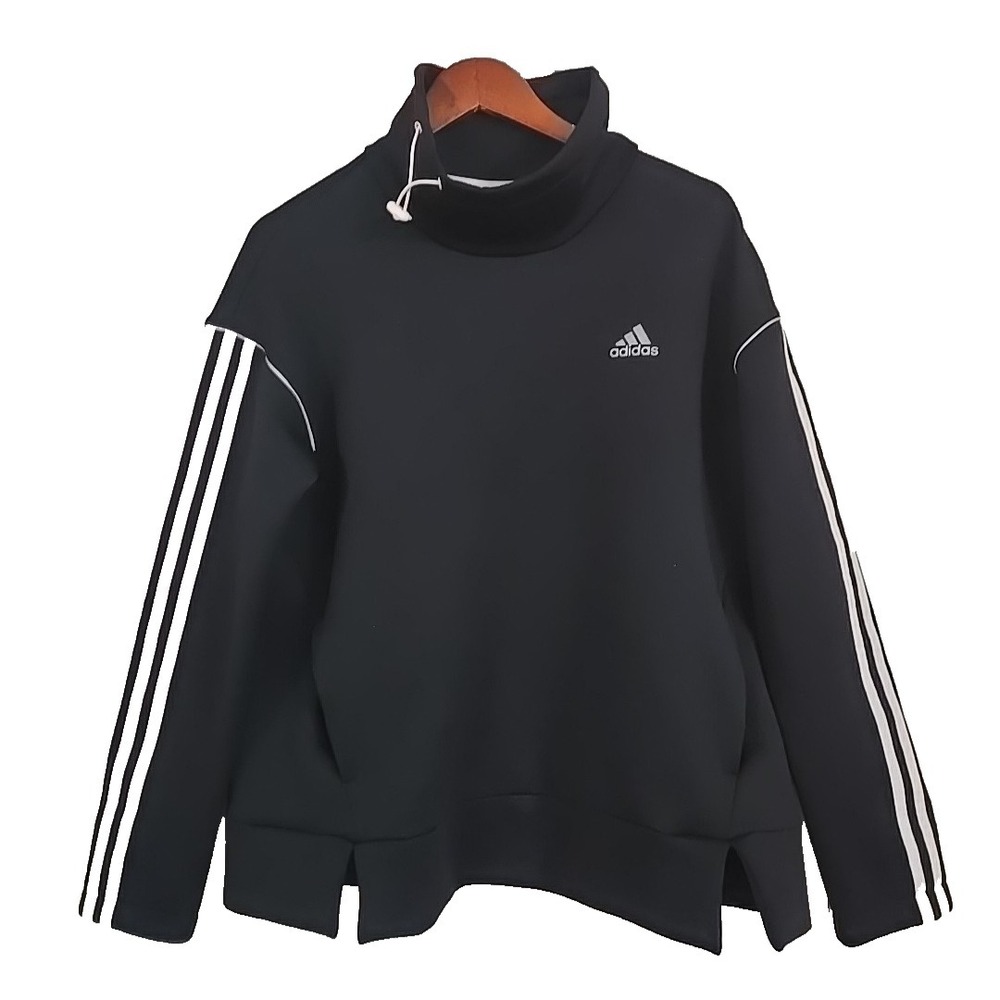 Adidas Pullover‎ Black Pink Women's Medium COLD.RDY Mock Neck Long Sleeve Shirt